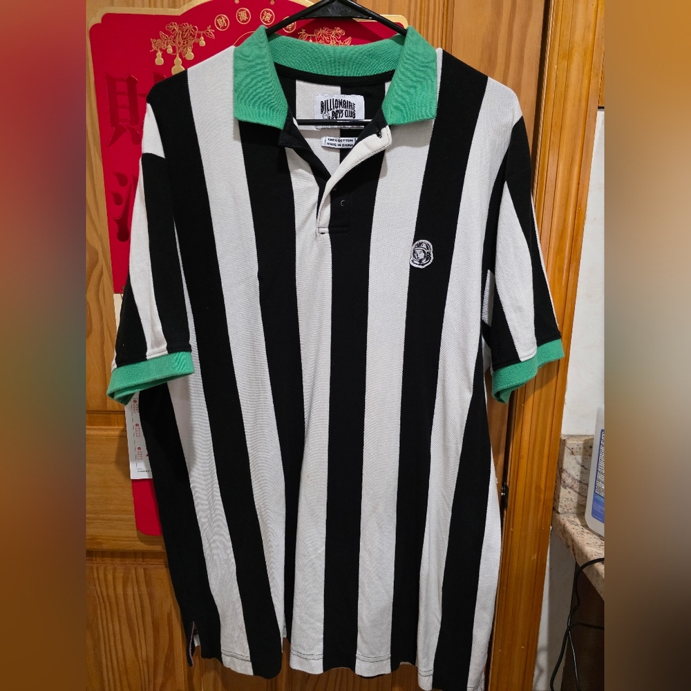 BBC Billionaire Boys Club Striped Spell Out Polo Size XL